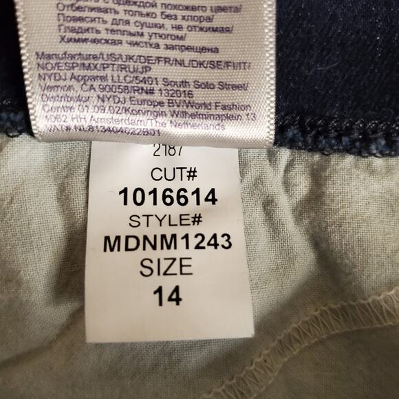 NYDJ Alina Skinny Dark Blue Pull On Ankle Cropped Slit Jeggings Size 14 - Picture 11 of 15